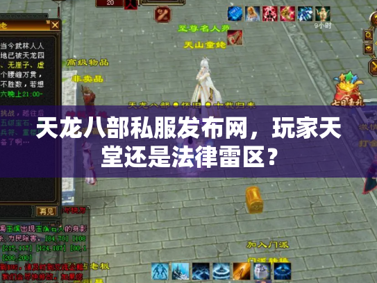 天龙八部私服发布网，玩家天堂还是法律雷区？