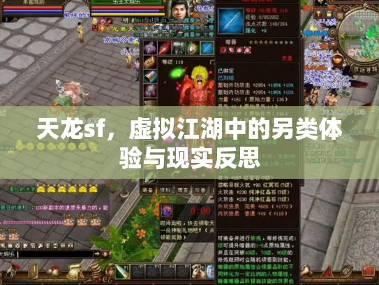 天龙sf，虚拟江湖中的另类体验与现实反思