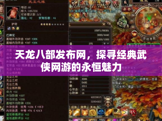 天龙八部发布网，探寻经典武侠网游的永恒魅力