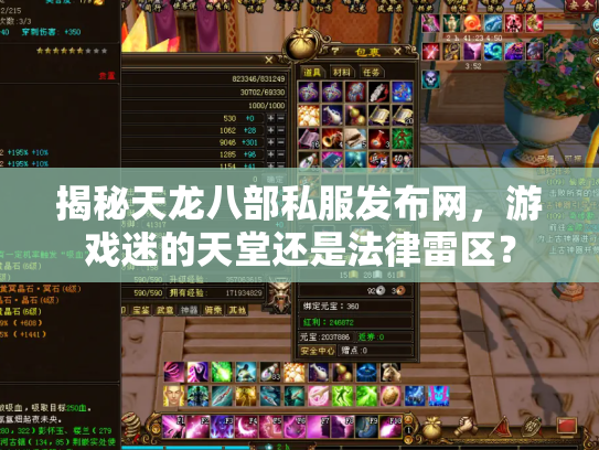 揭秘天龙八部私服发布网，游戏迷的天堂还是法律雷区？