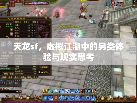 天龙sf，虚拟江湖中的另类体验与现实思考