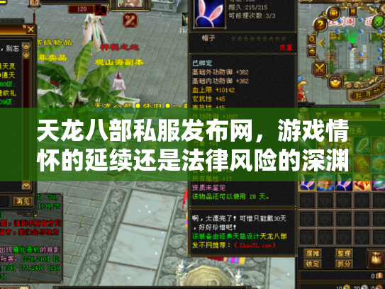 天龙八部私服发布网，游戏情怀的延续还是法律风险的深渊？