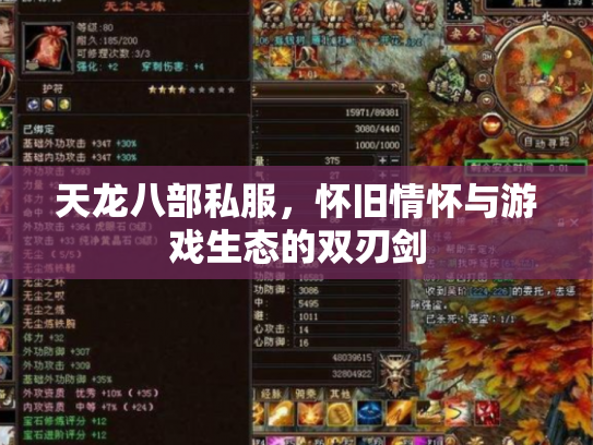 天龙八部私服，怀旧情怀与游戏生态的双刃剑