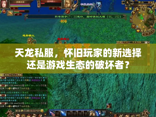 天龙私服，怀旧玩家的新选择还是游戏生态的破坏者？