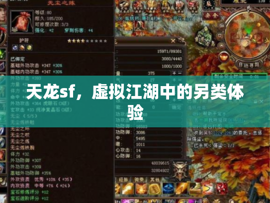 天龙sf，虚拟江湖中的另类体验