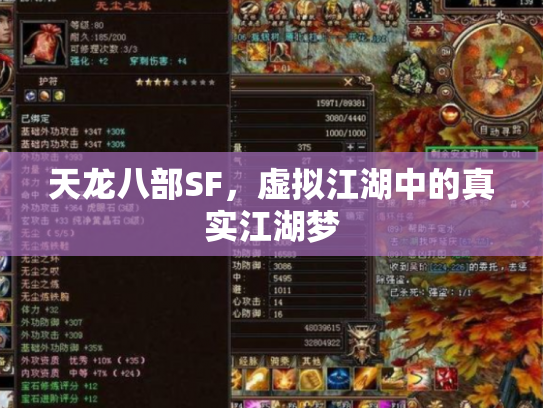 天龙八部SF，虚拟江湖中的真实江湖梦