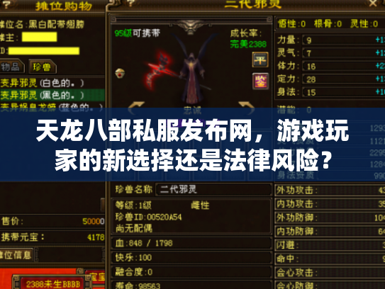 天龙八部私服发布网，游戏玩家的新选择还是法律风险？