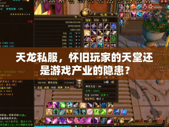 天龙私服，怀旧玩家的天堂还是游戏产业的隐患？