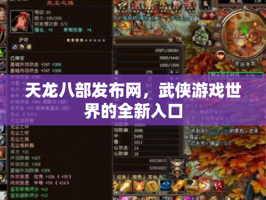 天龙八部发布网，武侠游戏世界的全新入口