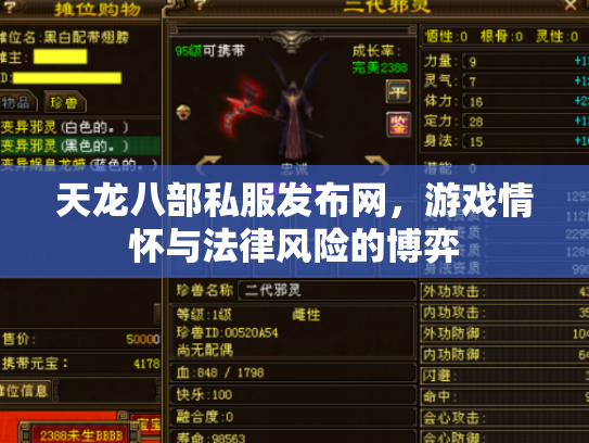 天龙八部私服发布网，游戏情怀与法律风险的博弈
