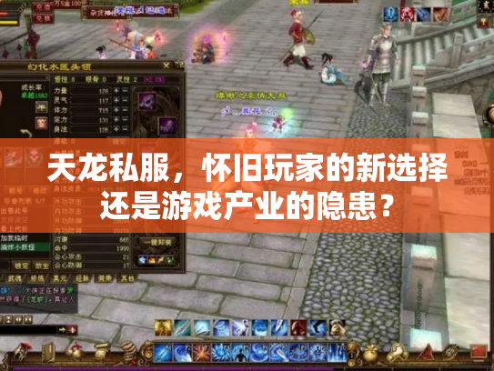 天龙私服，怀旧玩家的新选择还是游戏产业的隐患？