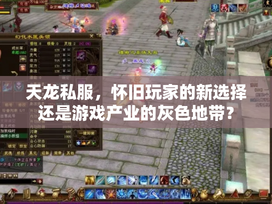 天龙私服，怀旧玩家的新选择还是游戏产业的灰色地带？