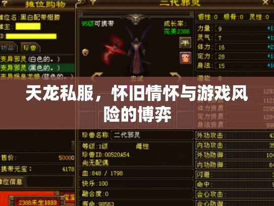 天龙私服，怀旧情怀与游戏风险的博弈
