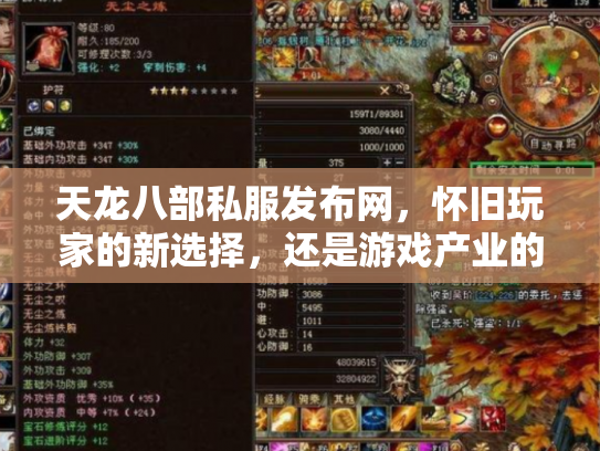 天龙八部私服发布网，怀旧玩家的新选择，还是游戏产业的隐患？