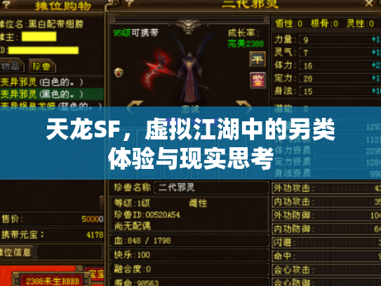 天龙SF，虚拟江湖中的另类体验与现实思考