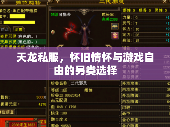 天龙私服，怀旧情怀与游戏自由的另类选择