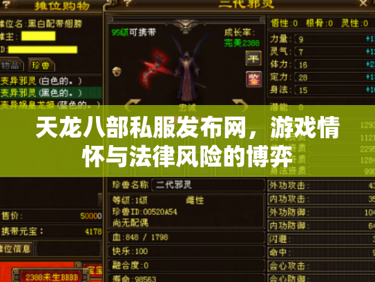 天龙八部私服发布网，游戏情怀与法律风险的博弈