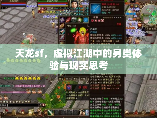 天龙sf，虚拟江湖中的另类体验与现实思考