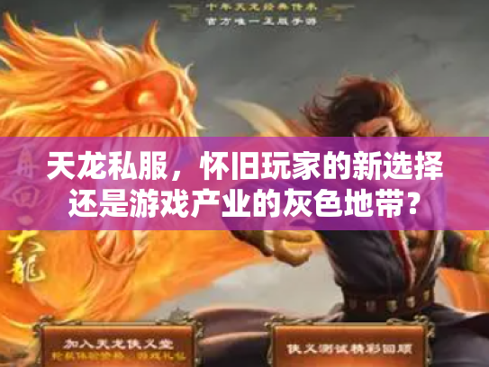 天龙私服，怀旧玩家的新选择还是游戏产业的灰色地带？