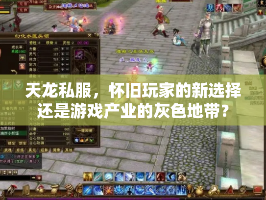 天龙私服，怀旧玩家的新选择还是游戏产业的灰色地带？