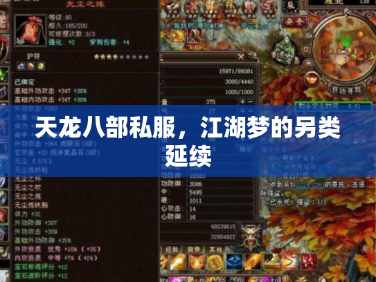 天龙八部私服，江湖梦的另类延续
