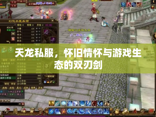 天龙私服，怀旧情怀与游戏生态的双刃剑
