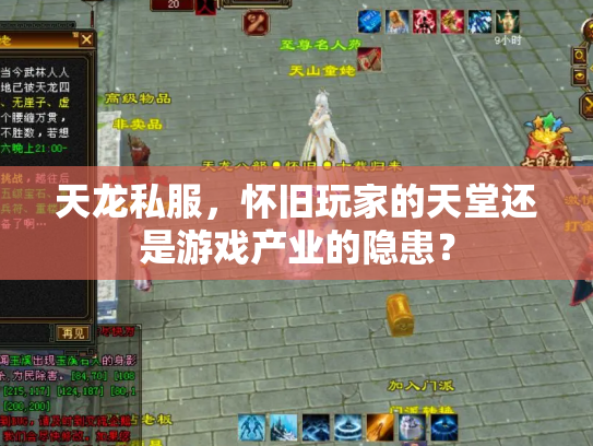 天龙私服，怀旧玩家的天堂还是游戏产业的隐患？