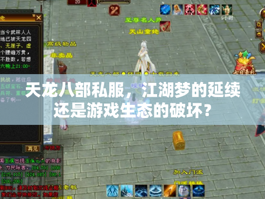 天龙八部私服，江湖梦的延续还是游戏生态的破坏？