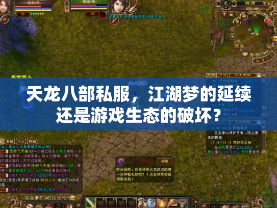 天龙八部私服，江湖梦的延续还是游戏生态的破坏？