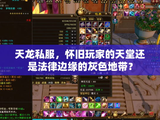 天龙私服，怀旧玩家的天堂还是法律边缘的灰色地带？