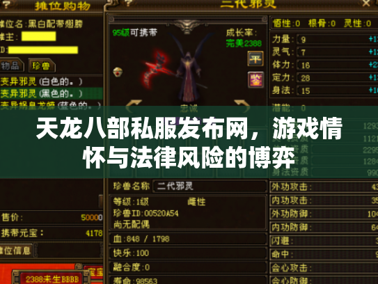 天龙八部私服发布网，游戏情怀与法律风险的博弈
