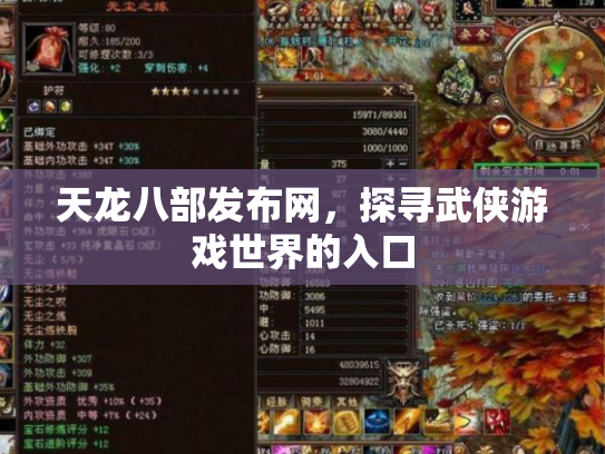 天龙八部发布网，探寻武侠游戏世界的入口