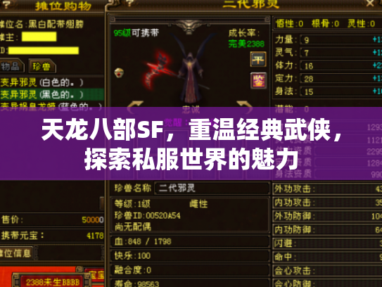 天龙八部SF，重温经典武侠，探索私服世界的魅力