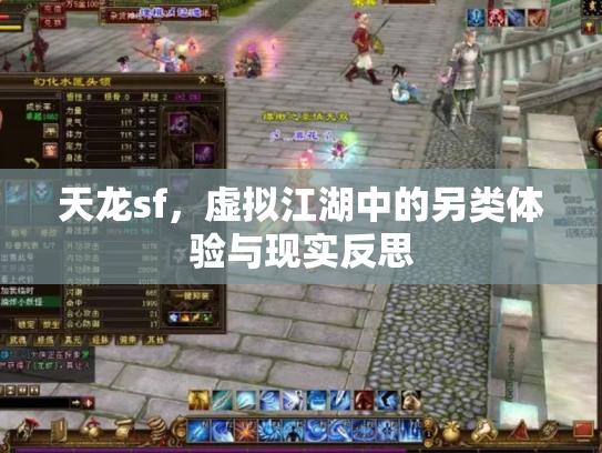 天龙sf，虚拟江湖中的另类体验与现实反思