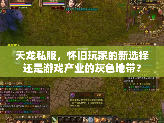 天龙私服，怀旧玩家的新选择还是游戏产业的灰色地带？