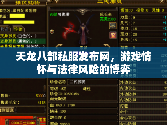 天龙八部私服发布网，游戏情怀与法律风险的博弈