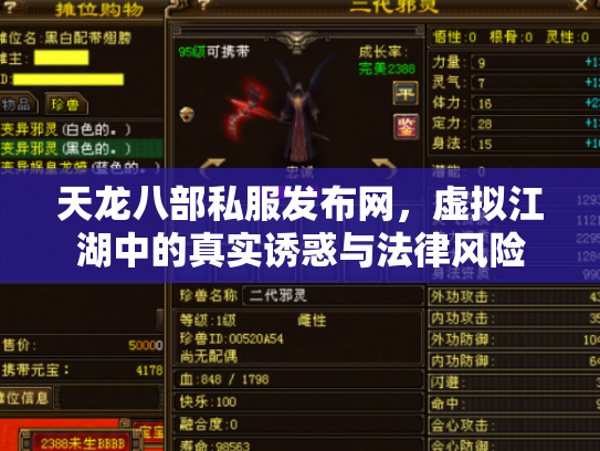 天龙八部私服发布网，虚拟江湖中的真实诱惑与法律风险