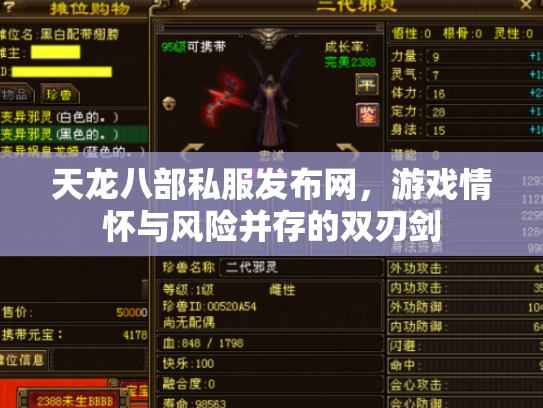 天龙八部私服发布网，游戏情怀与风险并存的双刃剑
