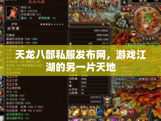 天龙八部私服发布网，游戏江湖的另一片天地
