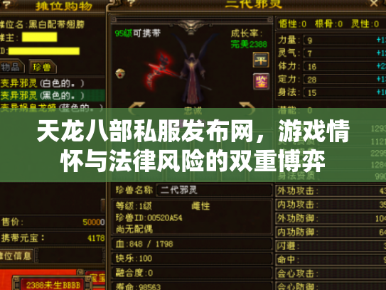 天龙八部私服发布网，游戏情怀与法律风险的双重博弈