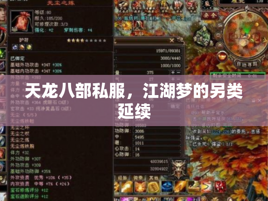 天龙八部私服，江湖梦的另类延续