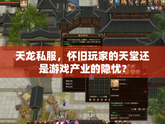 天龙私服，怀旧玩家的天堂还是游戏产业的隐忧？
