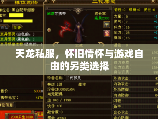 天龙私服，怀旧情怀与游戏自由的另类选择