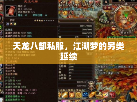 天龙八部私服，江湖梦的另类延续