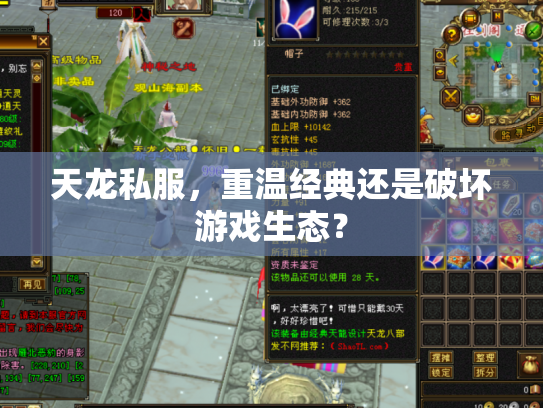 天龙私服，重温经典还是破坏游戏生态？