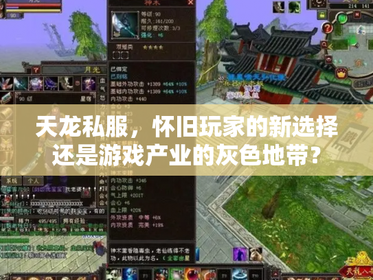天龙私服，怀旧玩家的新选择还是游戏产业的灰色地带？