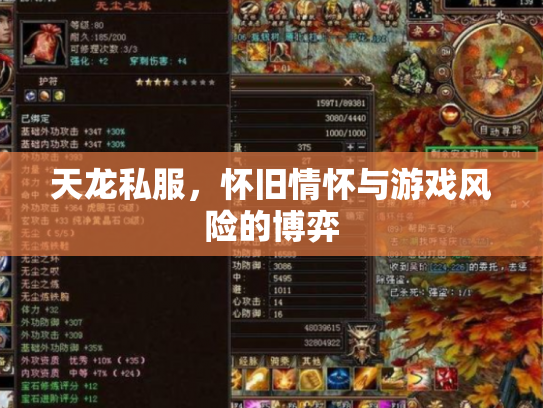 天龙私服，怀旧情怀与游戏风险的博弈