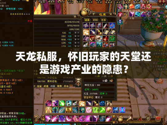 天龙私服，怀旧玩家的天堂还是游戏产业的隐患？