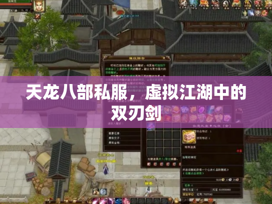 天龙八部私服，虚拟江湖中的双刃剑