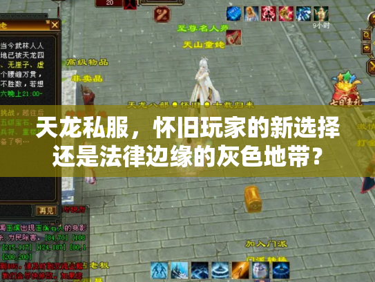 天龙私服，怀旧玩家的新选择还是法律边缘的灰色地带？